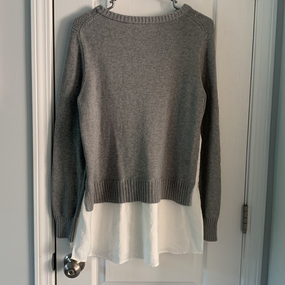 Two by‎ Vince Camuto Layered Sweater cable knit gray white size M winter fall - Picture 9 of 12